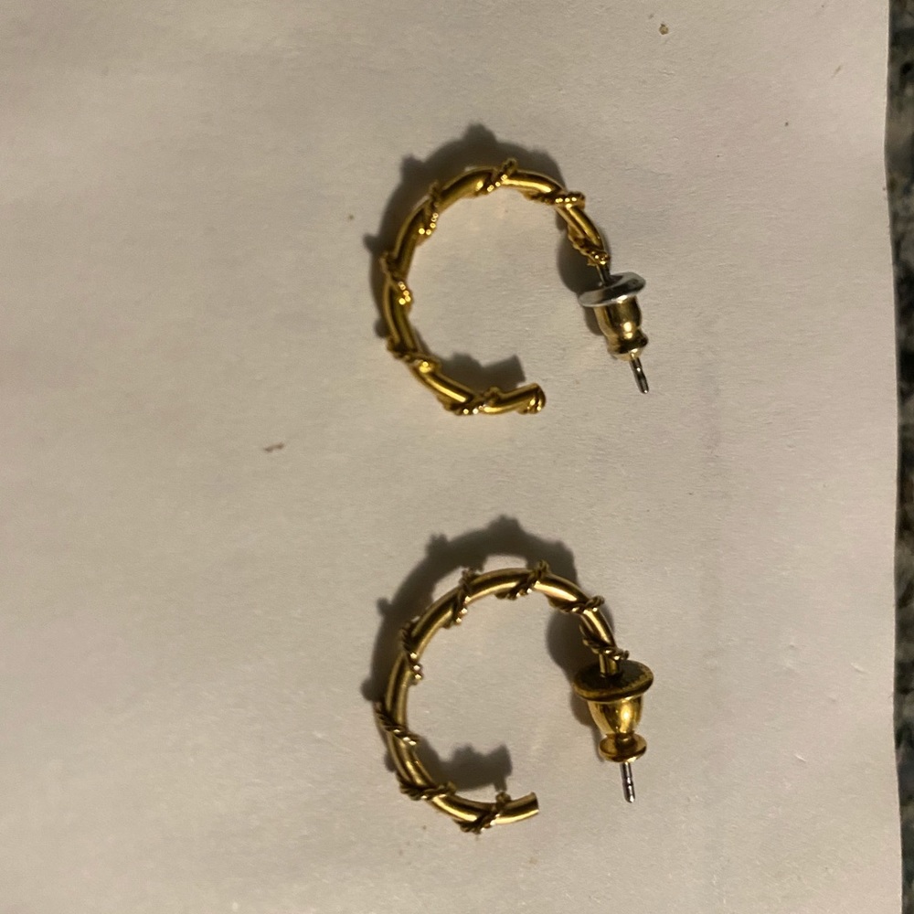 Gold half hoops
